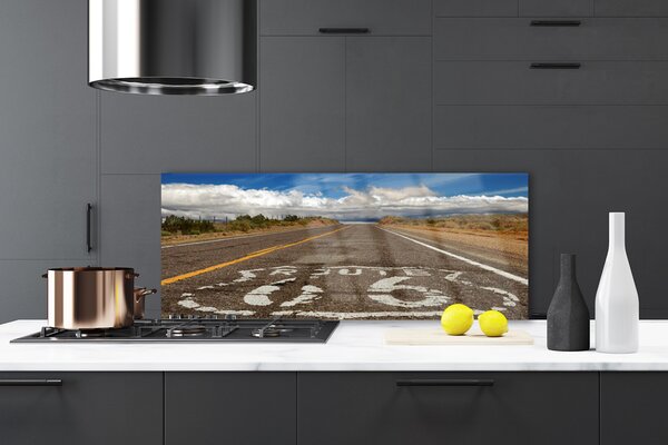 Sklenený obklad Do kuchyne Cesta na púšti diaľnica 125x50 cm