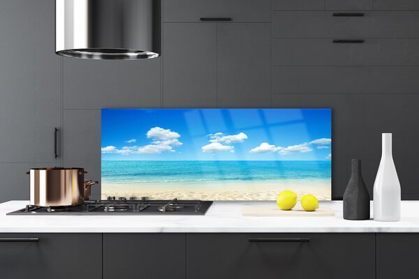 Sklenený obklad Do kuchyne More modré nebo 125x50 cm