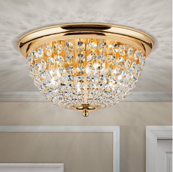 Orion DLU 1840/47-Krištáľové str. svietidlo PLAFOND 6xE27/40W/230V pr.47 cm zlatá