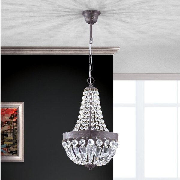 Orion HL 6-1551/1 - Krištáľový luster na reťazi ARILA 1xE27/60W/230V hnedá/patina