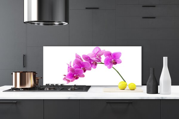 Sklenený obklad Do kuchyne Vstavač kvet orchidea 125x50 cm