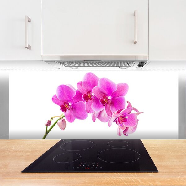 Sklenený obklad Do kuchyne Vstavač kvet orchidea 125x50 cm