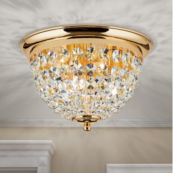 Orion DLU 1840/35-Krištáľové str. svietidlo PLAFOND 3xE27/40W/230V pr.35 cm zlatá