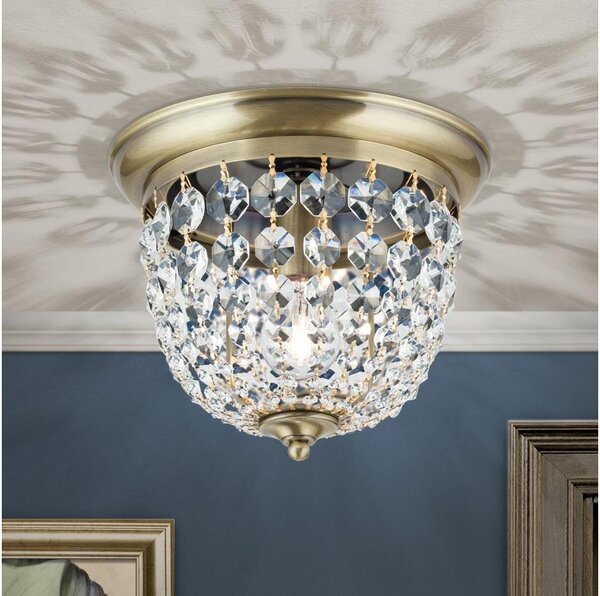 Orion DLU 1840/26-Krištáľové str. svietidlo PLAFOND 1xE27/40W/230V pr.26 cm bronz