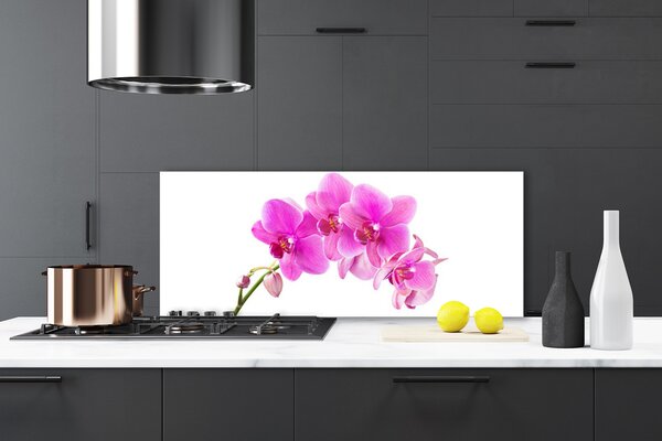 Sklenený obklad Do kuchyne Vstavač kvet orchidea 125x50 cm