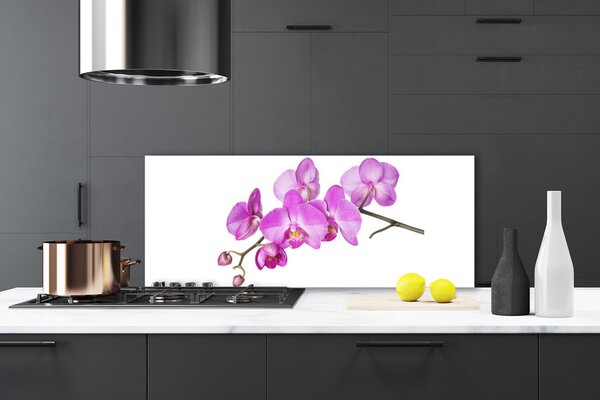 Sklenený obklad Do kuchyne Vstavač orchidea kvety 125x50 cm