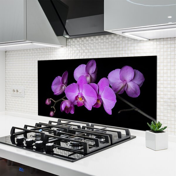 Sklenený obklad Do kuchyne Vstavač orchidea kvety 120x60 cm