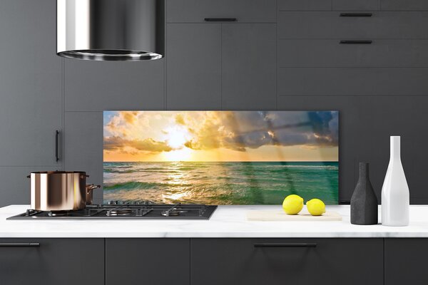 Sklenený obklad Do kuchyne More západ slnka 125x50 cm