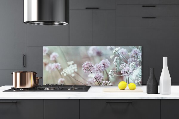 Sklenený obklad Do kuchyne Poľné kvety lúka príroda 125x50 cm