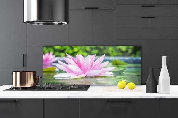Sklenený obklad Do kuchyne Vodné lilie rybník príroda 125x50 cm