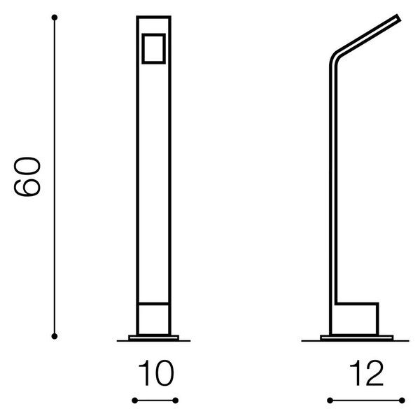 LED vonkajšia lampa Agape 60 – Sivá