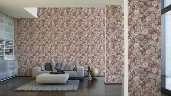 A.S. Création | Vliesová tapeta na stenu Urban Flowers 32722-2 | 0,53 x 10,05 m | ružová, šedá