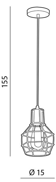 Industriálny luster Carron 1 – Medená