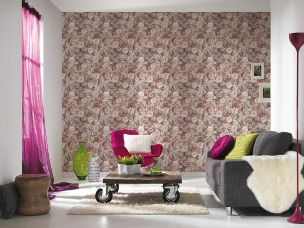 A.S. Création | Vliesová tapeta na stenu Urban Flowers 32722-2 | 0,53 x 10,05 m | ružová, šedá