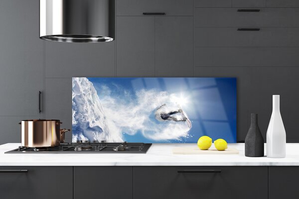 Sklenený obklad Do kuchyne Snowboard šport sneh zima 125x50 cm