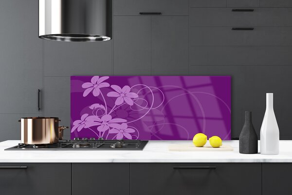 Sklenený obklad Do kuchyne Abstrakcja kvety art 125x50 cm