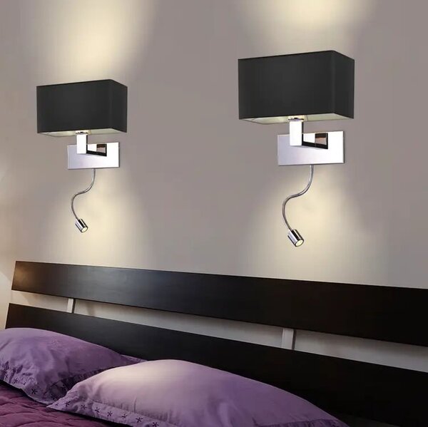 LED nástenné svietidlo Martens Led čierne – Čierna