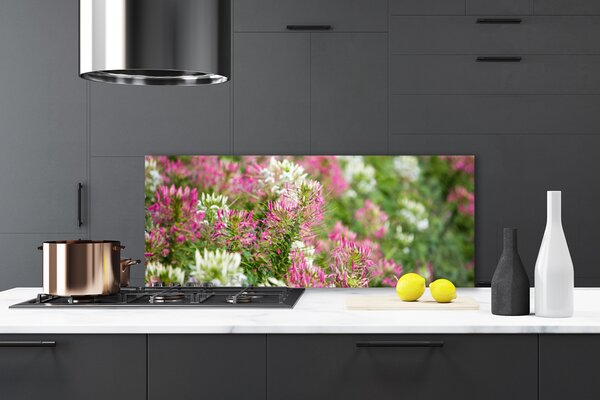 Sklenený obklad Do kuchyne Poľné kvety lúka príroda 125x50 cm