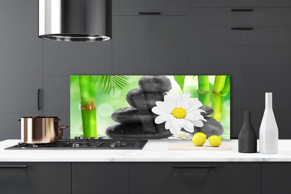 Sklenený obklad Do kuchyne Bambus kamene zen kvet 125x50 cm