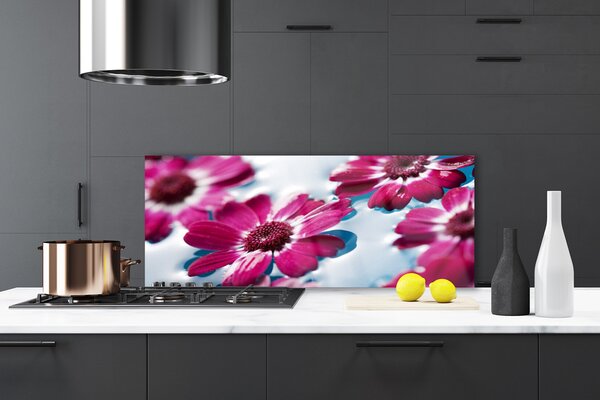 Sklenený obklad Do kuchyne Kvety na vode príroda 125x50 cm