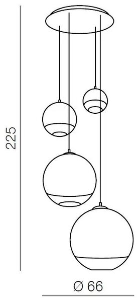 Industriálny luster Silver Ball 4 – Sivá