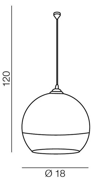 Industriálny luster Silver Ball 18 – Sivá