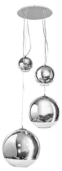Industriálny luster Silver Ball 4 – Sivá