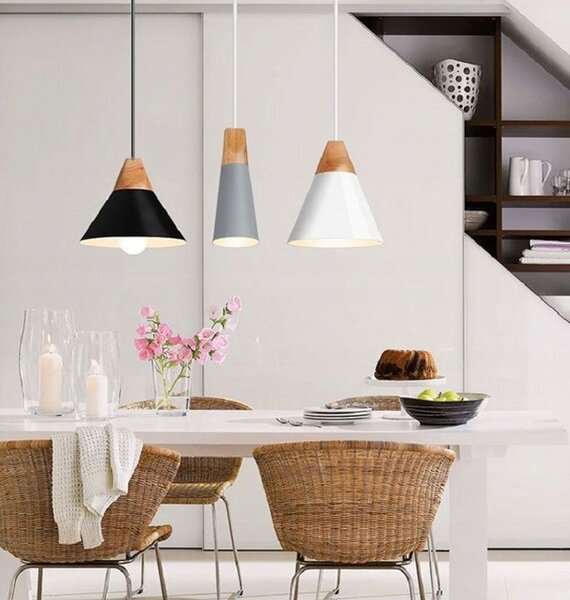 Toolight - stropné svietidlo SCANDI B 1xE27, čierna-hnedá, OSW-00149