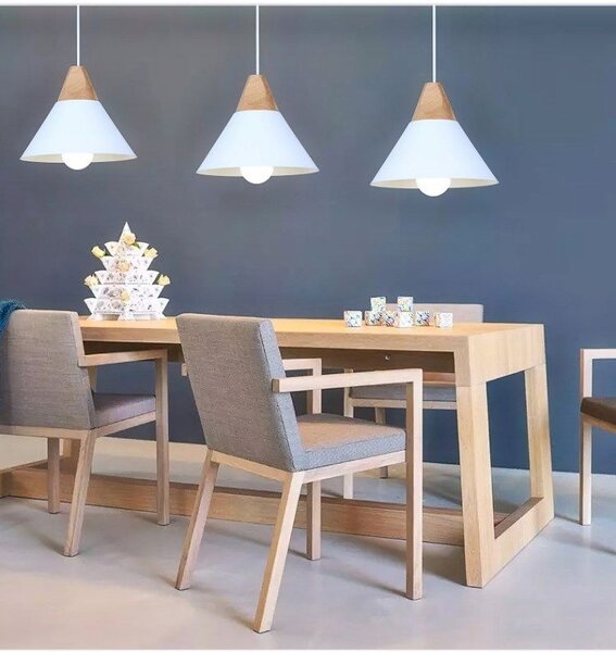 Toolight Scandi C, stropné svietidlo 1xE27 SCANDI C WHITE APP061-1CP, biela-hnedá, OSW-00106