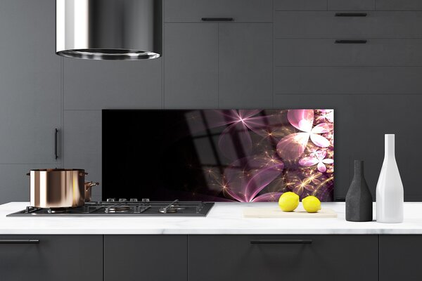 Sklenený obklad Do kuchyne Abstrakcie kvety umenie 125x50 cm