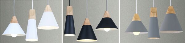Toolight - Stropné svietidlo SCANDI SET CP 3xE27, Biela-Hnedá, OSW-00110