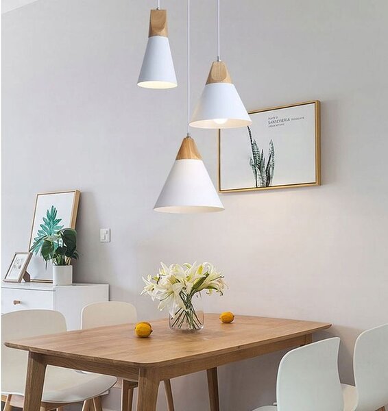 Toolight - Stropné svietidlo SCANDI SET CP 3xE27, Biela-Hnedá, OSW-00110