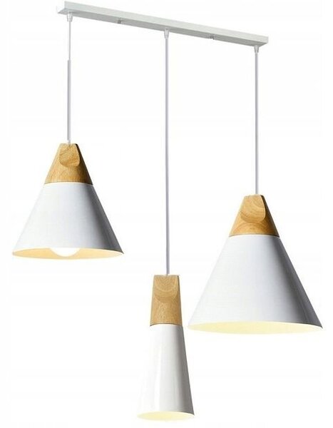 Toolight - Stropné svietidlo SCANDI SET CP 3xE27, Biela-Hnedá, OSW-00110
