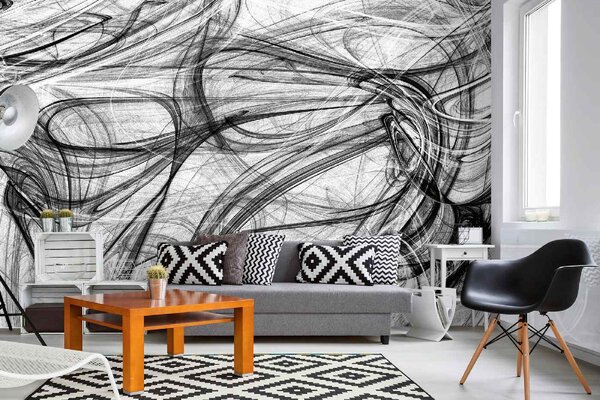 DIMEX | Vliesové fototapety na stenu Čiernobiely dizajn MS-5-2515 | 375 x 250 cm | biela, čierna