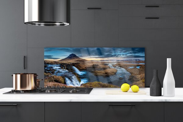 Sklenený obklad Do kuchyne Vodopád rieka príroda 125x50 cm