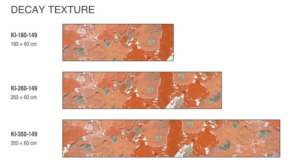 DIMEX | Fototapeta do kuchyne Rozbitá stena KI-180-149 | 180 x 60 cm | oranžová, šedá