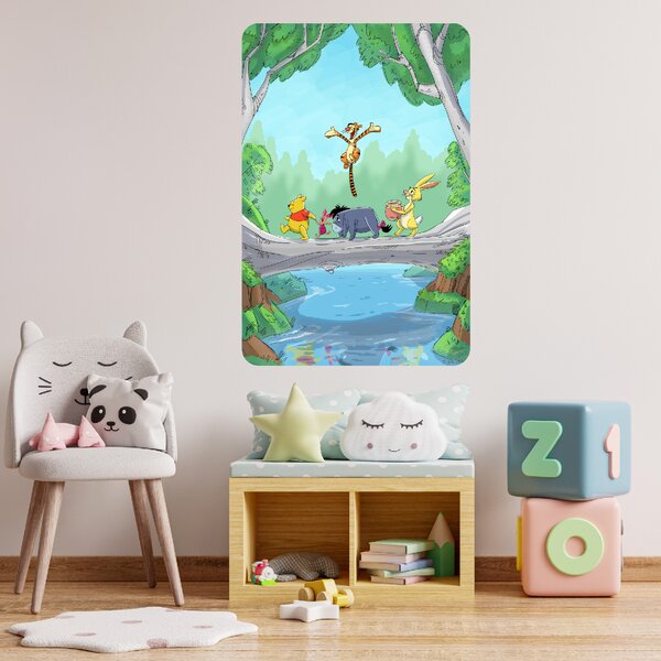 60x90cm Macko Pú - textilná nálepka na stenu
