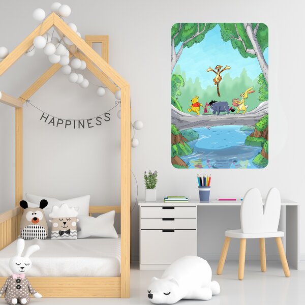 60x90cm Macko Pú - textilná nálepka na stenu