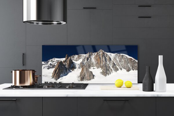 Sklenený obklad Do kuchyne Zsněžené horské vrcholy 125x50 cm