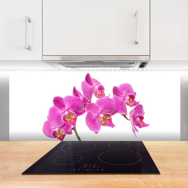 Sklenený obklad Do kuchyne Orchidea kvety príroda 125x50 cm