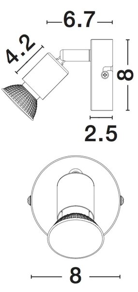 Moderné bodové svietidlo Base 8 biele – Biela