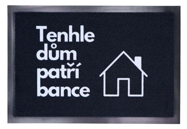 Mercury Flooring, Rohožka Tento dom patrí banke 40x60 cm, 40x60, čierna