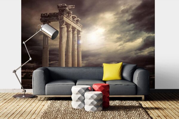 DIMEX | Vliesové fototapety na stenu Chrám Apollon MS-5-1136 | 375 x 250 cm | béžová, šedá