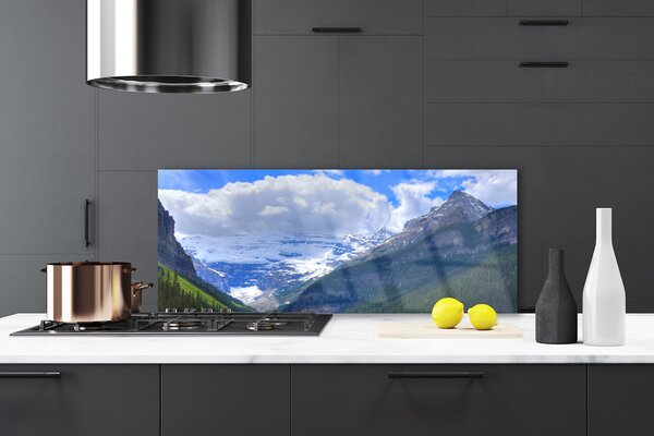 Sklenený obklad Do kuchyne Príroda hory 125x50 cm