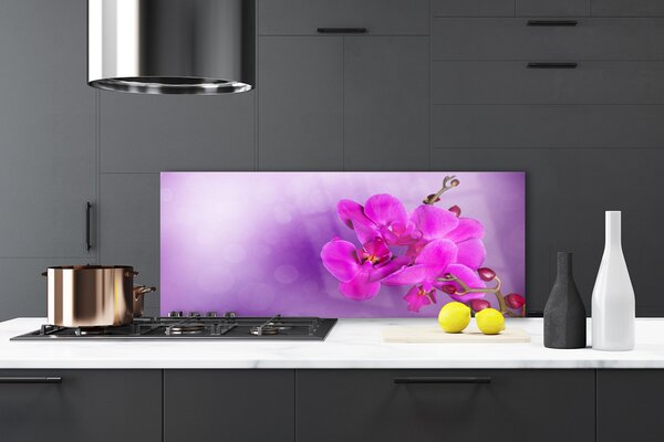 Sklenený obklad Do kuchyne Kvety plátky orchidea 125x50 cm