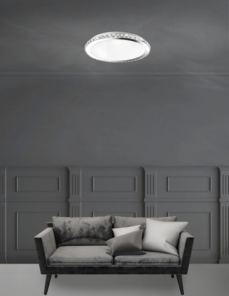 Moderné stropné svietidlo Palermo 38 Chrome – Sivá