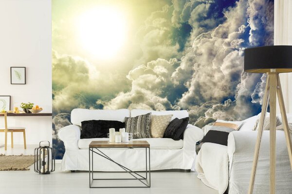 DIMEX | Vliesové fototapety na stenu Polojasno MS-5-2323 | 375 x 250 cm | biela, žltá, šedá