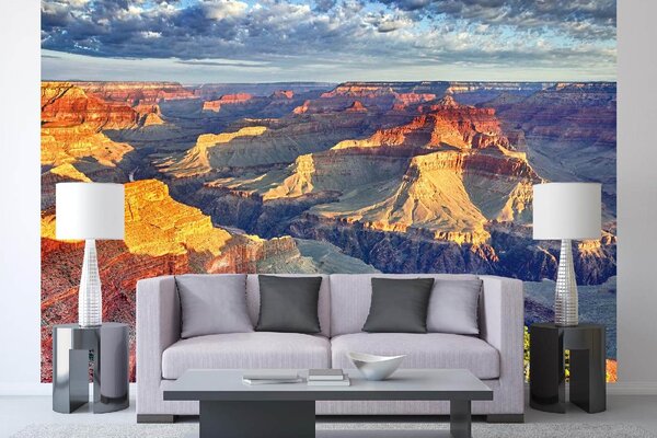 DIMEX | Vliesové fototapety na stenu Scenérie Grand Canyonu MS-5-1648 | 375 x 250 cm | zelená, modrá, žltá, šedá