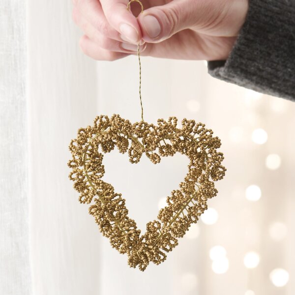 Závesná dekorácia Heart Brown Beads