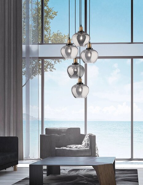 Luxusný luster Cedro 50 tmavo sivé – Sivá